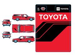 M2MACHINES #31500-HS76 - 1985 Toyota Truck in Red with Black Stripes