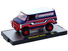 M2MACHINES #31500-HS78-SP - 1976 Chevrolet Van in Red White and Blue - Freedom Edition with Red Chrome Rims and Accents