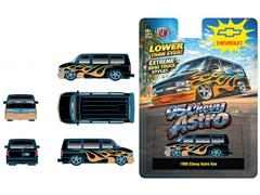 M2MACHINES #31500-HS83 - 1995 Chevrolet Astro Van in Black with Flame Graphics