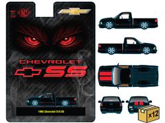 M2MACHINES #31500-HS88-CASE - 1995 Chevrolet S10 SS Low Rider Pickup Truck in Black and Red - 12 Pieces in a Non-Returnable Case
