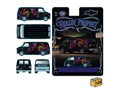 M2MACHINES #31500-HS97-MSTR - 1974 Chevrolet Van in Custom Galaxy Wizard Deco - 24 Pieces in a Non-Returnable Case