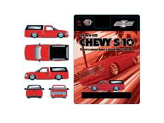 M2MACHINES #31500-HS98 - 1995 Chevrolet S10 Pickup Truck in Red with Black Camper Shell