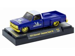 Michelin - 1973 Chevrolet Cheyenne Super 30 Pickup Truck in Blue with Gold Rims and Accents #32500-102-F-SP
