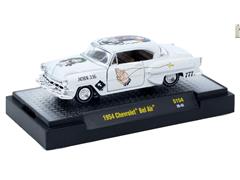 M2MACHINES #32500-S154-B - 1954 Chevrolet Bel Air in White with Christian Tattoo Graphics