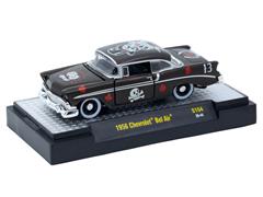 M2MACHINES #32500-S154-C - 1956 Chevrolet Bel Air in Black with Gambling Tattoo Graphics
