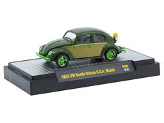 1953 VW Beetle Delux USA Model in Green and Tan with Green Chrome Rims and Accents #32600-90-A-SP