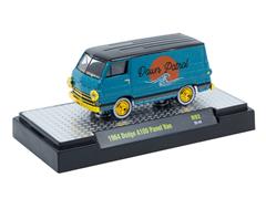 M2MACHINES #32600-92-B-SP - 1964 Dodge A100 Panel Van in Blue with Black Roof and Gold Rims and Accents
