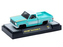 M2MACHINES #32600-97-D - 1976 GMC Sierra Grande 15 Pickup Truck in Teal and White