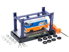 M2MACHINES #37000-80-C - Gulf - 1967 Dodge A100 Panel Van in Blue and Orange with Lift