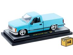 M2MACHINES #40300-140-B-CASE - 1976 GMC Sierra Grande 15 in Blue and Chrome Accents in a Non-Returnable 4-Piece CASE