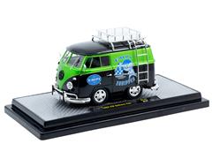 M2MACHINES #40300-141-A - 1960 Volkswagen Delivery Van in Black and Green with Silver Chrome Accents and EMPI Graphics