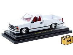 M2MACHINES #40300-142-A-CASE - 1993 Chevrolet C1500 SS 454 Pickup Truck in White with Red Interior in a Non-Returnable 4-Piece CASE
