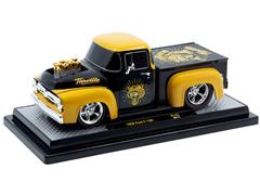 M2MACHINES #40300-143-A - Tiger Throttle - 1956 Ford F-100 Pickup Truck in Black and Orange