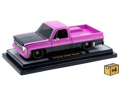 M2MACHINES #40300-143-B-CASE - 1979 Chevrolet Scottsdale Chevy Sport Pickup Truck in Pink and Black - Low Rider in a Non-Returnable 4-Piece CASE