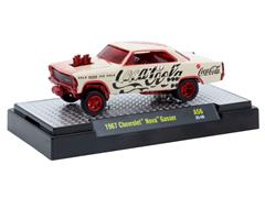 M2MACHINES #52500-A56-C-SP - Coca-Cola - 1967 Chevrolet Nova Gasser in Cream with Red Chrome Accents