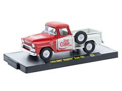 M2MACHINES #52500-A57-A - Diet Coke - 1958 GMC Stepside Truck 4X4 in Red and White