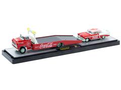 M2MACHINES #56000-S03-A-SP - Coca-Cola - 1958 Chevrolet Spartan LCF with 1956 Chevrolet Bel Air in Red and White