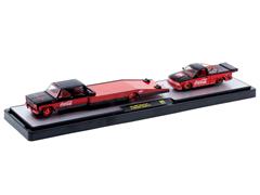 M2MACHINES #56000-S05-A-SP - Coca-Cola - 1973 GMC Ramp Truck with 1995 GMC Sonoma 15 Pickup Truck in Red and Black with Red Chrome