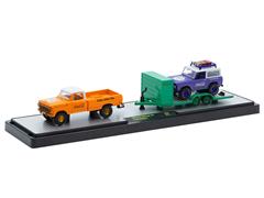 M2MACHINES #56000-TW35-B-SP - Coca-Cola - 1969 Ford F-100 Ranger 4x4 with Orange Chrome Rims and Accents and 1966 Ford Bronco with Purple Chrome