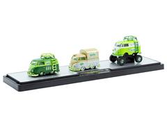 M2MACHINES #56000-TW39-C-SP - Sprite - 1960 Volkswagen Type 2 Pickup with 1960 VW Delivery Van and 1960 VW 4X4 Delivery Van with Green