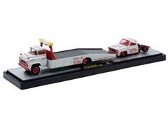 M2MACHINES #56000-TW43-B-SP - Coca Cola - 1958 Chevrolet Spartan LCF and 1976 GMC Sierra Grande 15 Custom Pickup Truck with Red Chrome Rims