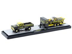 M2MACHINES #56000-TW48-B-SP - Coca-Cola - 1969 Ford F-100 Ranger 4X4 with a Trailer and 1995 Ford Ranger XLT in Black and Yellow with