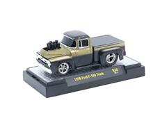 M2MACHINES #82161-34-B - 1956 Ford F-100 Truck in Black and Metallic Olive Green