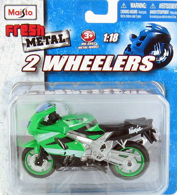 Kawasaki Ninja ZX 9R Motorcycle in Green and white - Fresh Metal 2