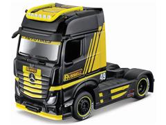 MAISTO #12389-J - Russell - Mercedes-Benz Actros 1851 Sleeper Cab in Black and Yellow - Custom Rigs Series