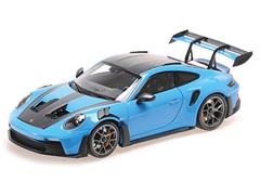 MINICHAMPS #870065021 - 2024 Porsche 992 GT3 RS in Blue with Weissach Package and Dark Sliver Wheels