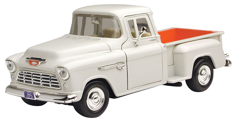 1955 Chevrolet 5100 Stepside Pickup in White - 73236AC-WT