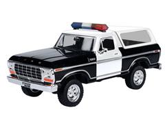 76983BKWT - Motormax Police 1978 Ford Bronco Hard Top