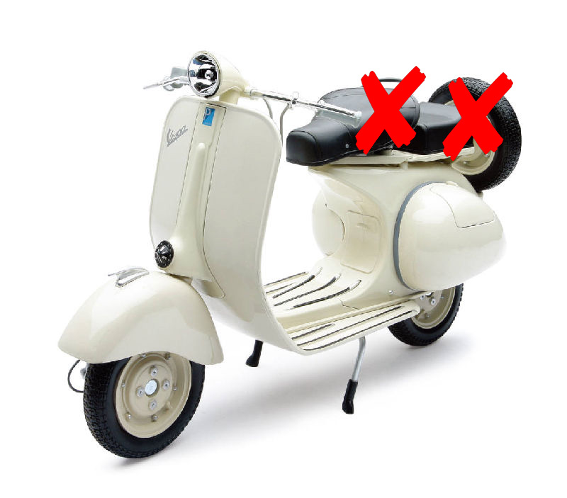 Vespa 1:6 ダイキャストモデル ホワイト Vespa 150VL1T Scooter in White - 49273-X2