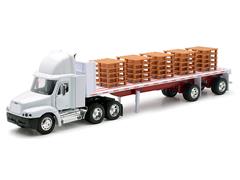thumbnail image 2 of New Ray 1:32 Scale Freightliner Classic XL Car Carrier Truck Model - White - Diecast Toy For Ages 8+ 2 of 4