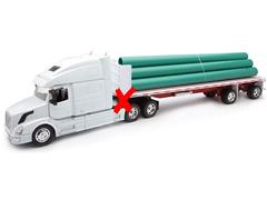 NEW-RAY #14223B-X - Volvo VN-780 with Flatbed Trailer Hauling Long Pipes