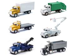 AS-15533A-CASE - New-Ray Toys Kenworth and Peterbilt Utility Trucks 12 Pieces