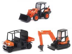 AS-33277-SET - New-Ray Toys Kubota Pull Back Vehicle 3 Piece Set