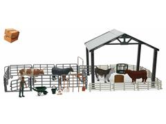 SS-05135-BOX - New-Ray Toys Pole Barn Ranch Playset MODEL IS MINT