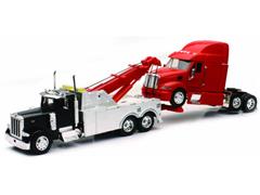 SS-12053 - New-Ray Toys Peterbilt 379 Tow Truck Hauling a Semi