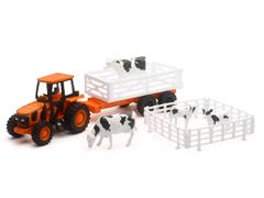 SS-15825A - New-Ray Toys Kubota Farm Tractor Playset