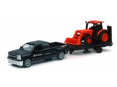 New-Ray Toys Kubota M5 111 Wheel Loader on Trailer