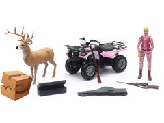 NEW-RAY #SS-76446A-BOX - Deer Hunting Playset with Suzuki ATV in Pink
