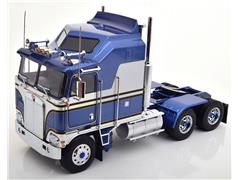 ROAD KINGS #180144 - 1976 Kenworth K100 Aerodyne Semi Truck in Metallic Blue with Silver Deco - Cab Only