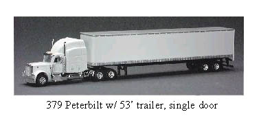 Peterbilt 379 with Sleeper in Blank White and Dry Van Trailer with