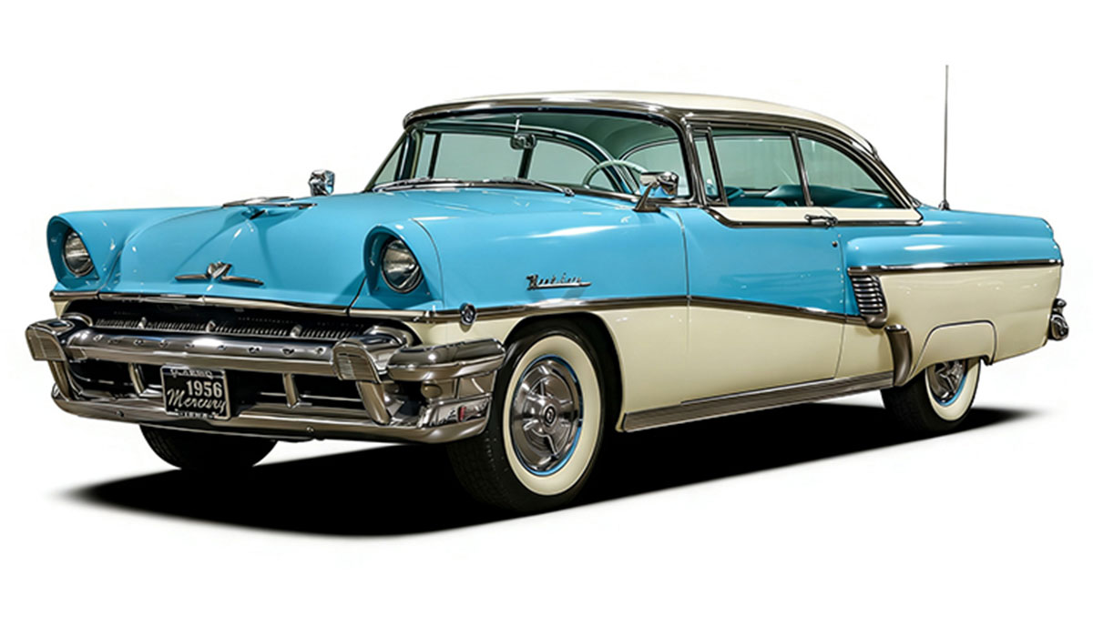 1956 Mercury MontClair Hard Top in Classic White and Niagara Blue