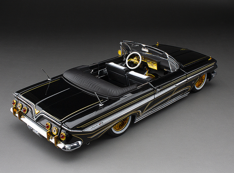 1961 Chevrolet Impala Open Convertible Lowrider in Black with Gold