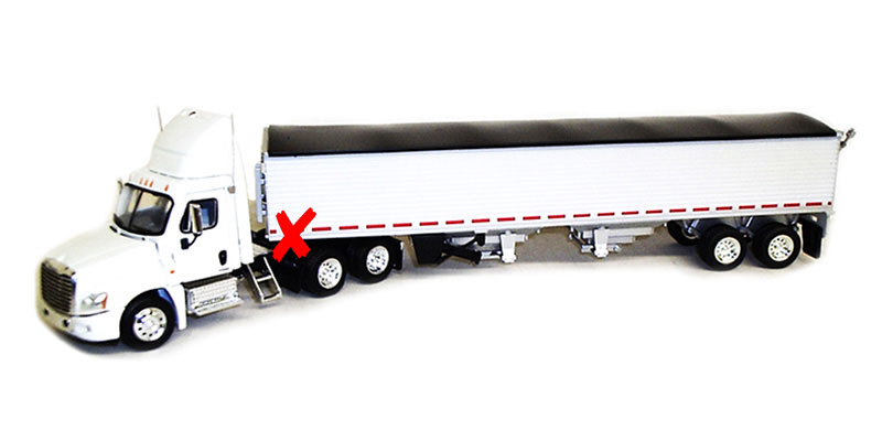 Freightliner Cascadia Day Cab in White with Grain Trailer - SC1012-X