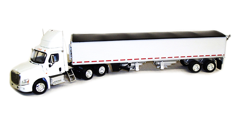 Freightliner Cascadia Day Cab in White with Grain Trailer - SC1012