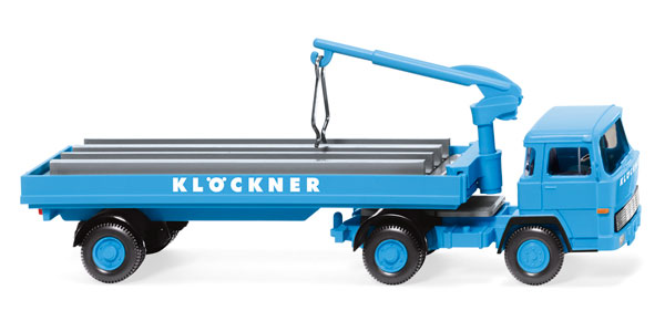 Klockner - Magirus 135 D 11 FS with Flatbed and Hoist Crane - 050205