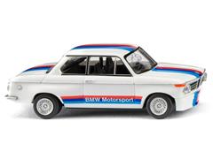 WIKING #018309 - BMW Motorsport - 1968-71 BMW 2002 in BMWs House Colors of White with Red and Dark and Light Blue Stripes